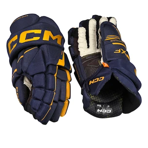 Hokejové rukavice CCM Tacks XF Navy/Sunflower Junior 12 palců