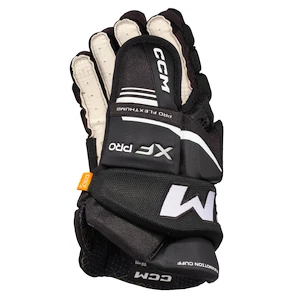 Hokejové rukavice CCM Tacks XF PRO Black/White Junior 11 palců