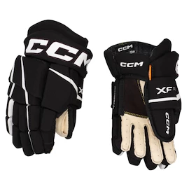 Hokejové rukavice CCM Tacks XF PRO Black/White Žák (youth)