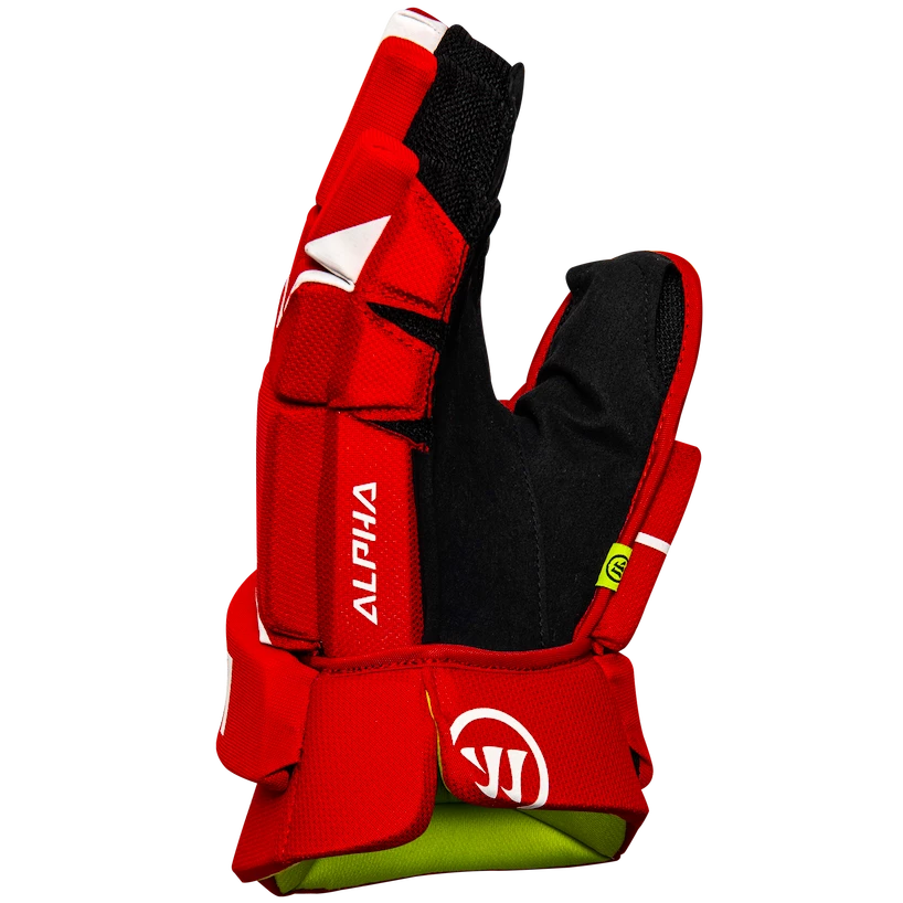 Hokejové rukavice Warrior Alpha LX2 Comp Red Senior 14 palců