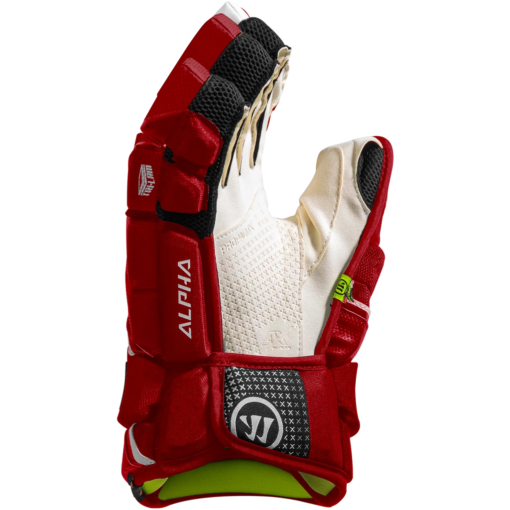 Hokejové rukavice Warrior Alpha LX2 Pro Red Senior