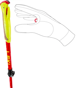 Hole na trailový běh Leki  Ultratrail FX Junior, naturalcarbon-bright red-neonyellow, 95 - 110 cm