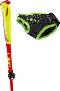 Hole na trailový běh Leki  Ultratrail FX Junior, naturalcarbon-bright red-neonyellow, 95 - 110 cm