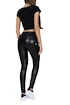 Hugz Jeans Black Faux Leather Biker High Waist