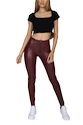 Hugz Jeans Wine Faux Leather High Waist