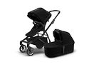 Kočárek Thule Sleek Black on Black + korbička Thule Sleek Bassinet