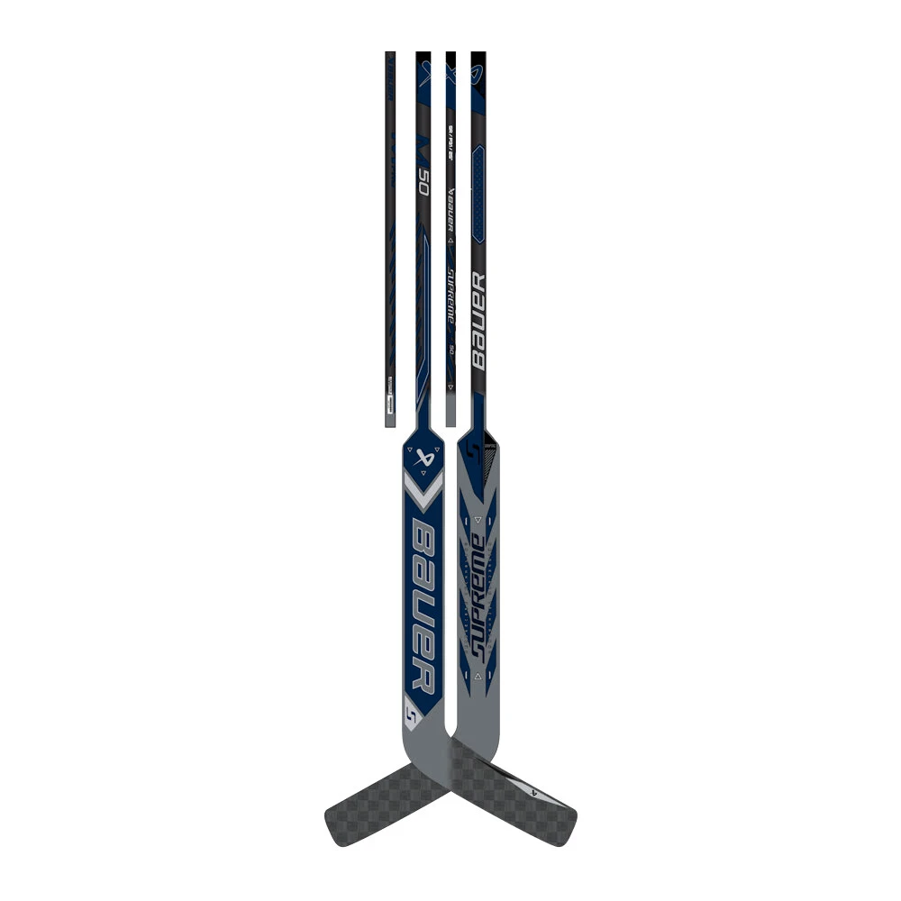 Kompozitová brankářská hokejka Bauer Supreme M50PRO Navy Intermediate 23 palců, L (normální gard)