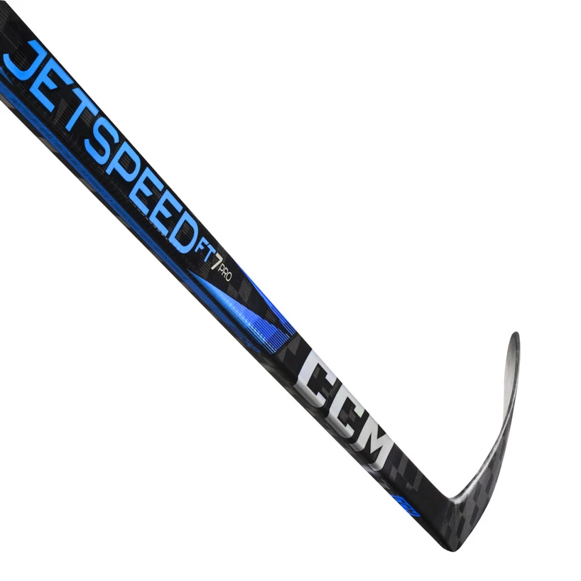 Kompozitová hokejka CCM JetSpeed FT7 PRO Blue Intermediate 29 pravá ruka dole, flex 65