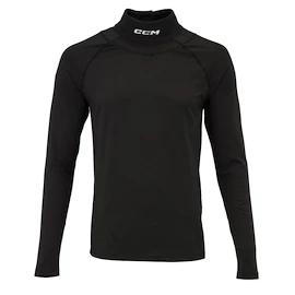 Kompresní tričko CCM Neck Guard Top LS Black Junior