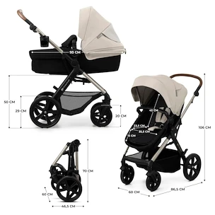Městský kočárek Kinderkraft Moov 2 3in1 Moonlight Grey Eva Wheels