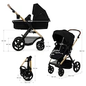Městský kočárek Kinderkraft Moov 2 3in1 Pure Black Eva Wheels