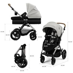 Městský kočárek Kinderkraft Moov 2 XL Moonlight Grey