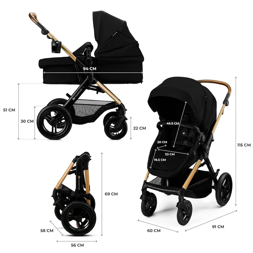 Městský kočárek Kinderkraft Moov 2 XL Pure Black