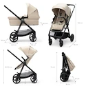 Městský kočárek Kinderkraft Newly 3In1 Sand Beige + Mink Pro