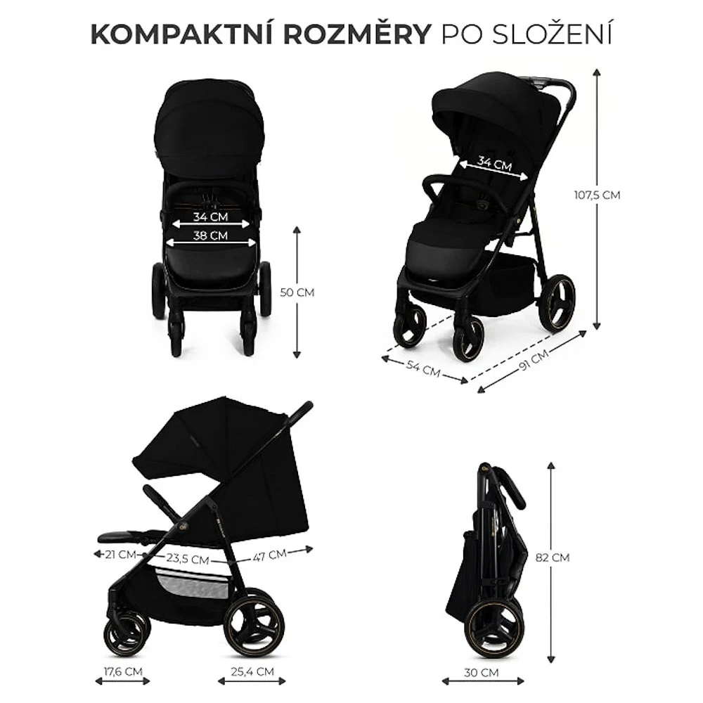 Městský kočárek Kinderkraft Trig 3  Onyx Black
