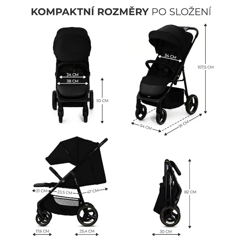 Městský kočárek Kinderkraft Trig 3  Onyx Black