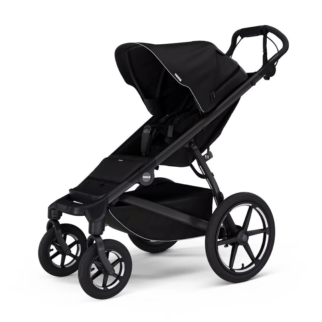 Městský kočárek Thule Urban Glide 4-wheel Black + korbička Soft beige AKČNÍ SET 7v1