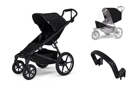 Městský kočárek Thule Urban Glide 4-wheel Black + madlo + pláštěnka