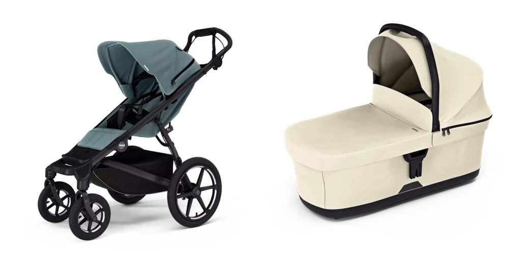 Městský kočárek Thule Urban Glide 4-wheel Mid blue + korbička Soft beige