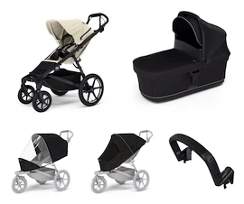 Městský kočárek Thule Urban Glide 4-wheel Soft beige + korbička Black AKČNÍ SET 5v1