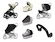 Městský kočárek Thule Urban Glide 4-wheel Soft beige + korbička Soft beige AKČNÍ SET 7v1