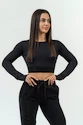 Nebbia DÁMSKY CROP TOP S DLOUHÝM RUKÁVEM INTENSE PERFORM 839 Black