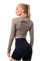 Nebbia Sporty Hero crop top s dlouhým rukávem mocha