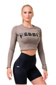 Nebbia Sporty Hero crop top s dlouhým rukávem mocha