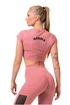 Nebbia Sporty Hero crop top s krátkým rukávem old rose