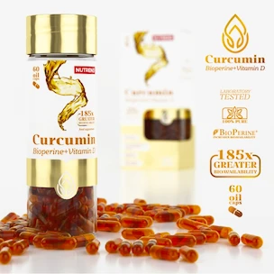Nutrend Curcumin + Bioperine + Vitamin D 60 kapslí