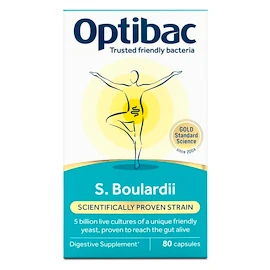 Optibac Saccharomyces Boulardii (Probiotika při průjmu) 80 kapslí