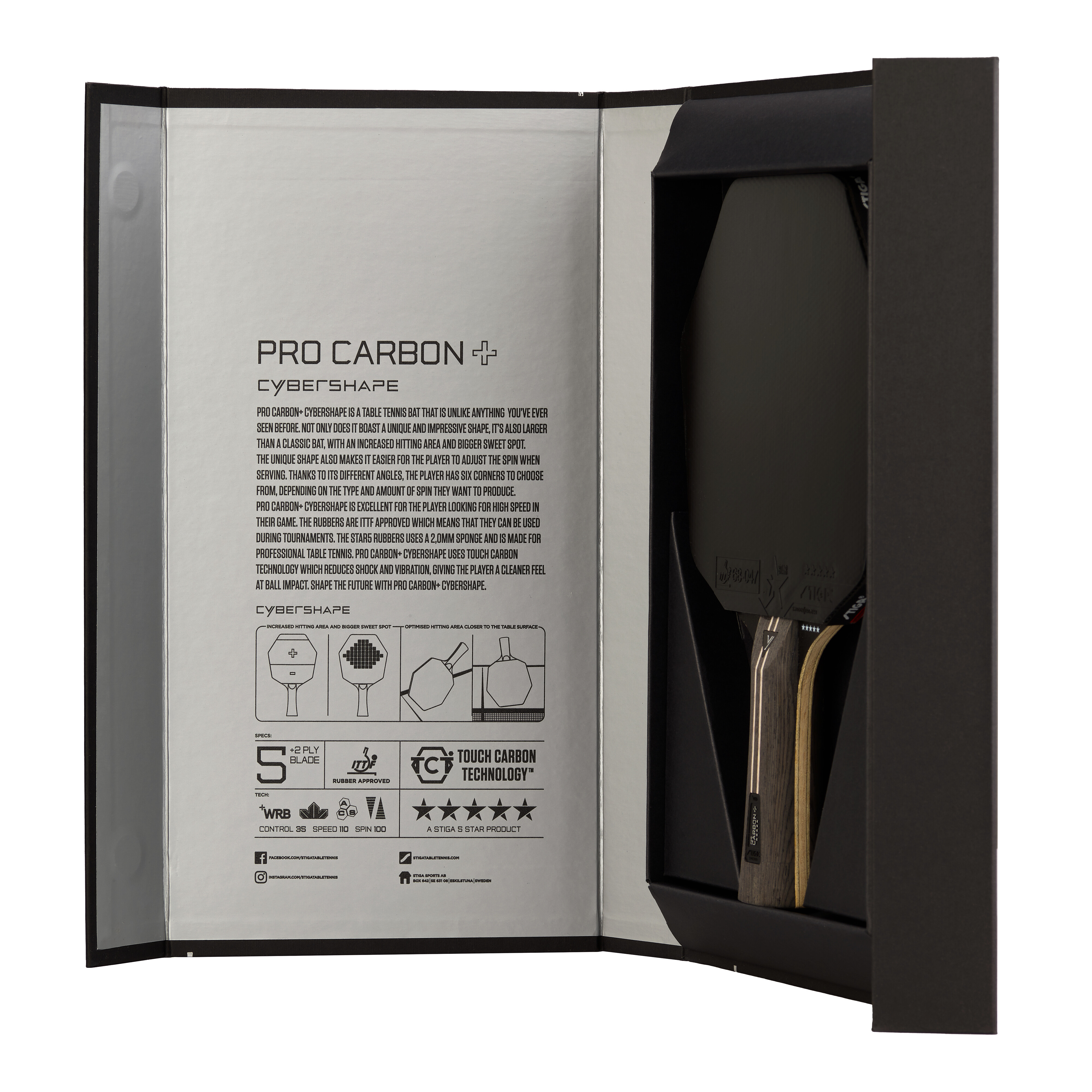 Pálka na stolní tenis Stiga Cybershape Pro Carbon Plus 5 Star - thumb (7)