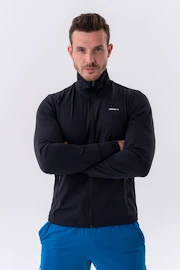 Pánská bunda Nebbia Long sleeved w hoodie Sporty Zipper Jacket with side pockets “Control” 332 black