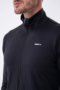 Pánská bunda Nebbia  Long sleeved w hoodie Sporty Zipper Jacket with side pockets “Control” 332 black M