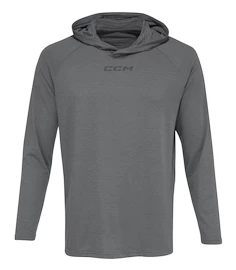 Pánská mikina CCM LS Premium Training Hoodie Dark Grey Heathered