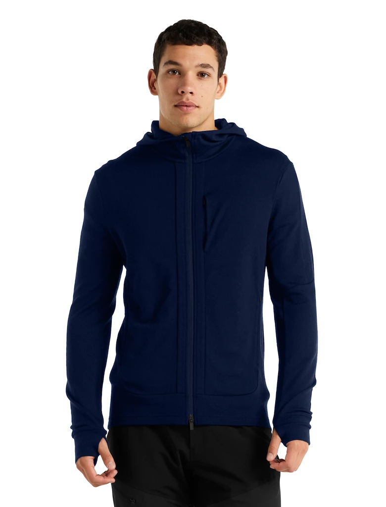 Pánská mikina Icebreaker  Quantum III LS Zip Hood Royal Navy