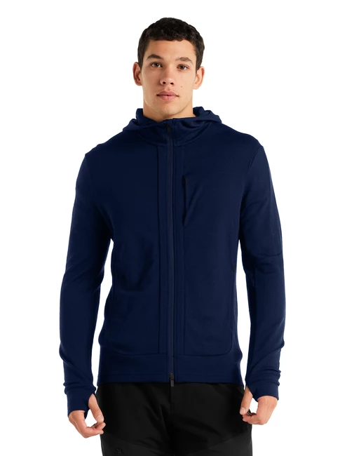 Pánská mikina Icebreaker  Quantum III LS Zip Hood Royal Navy