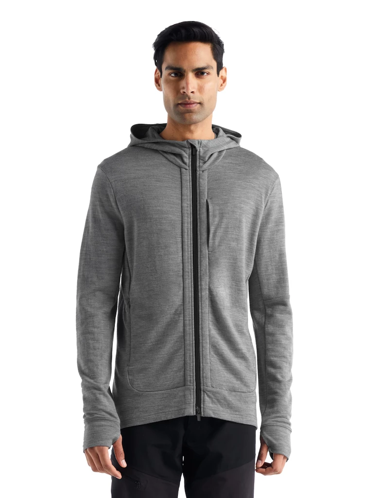 Pánská mikina Icebreaker  Quantum III LS Zip Hoodie Metro/Black
