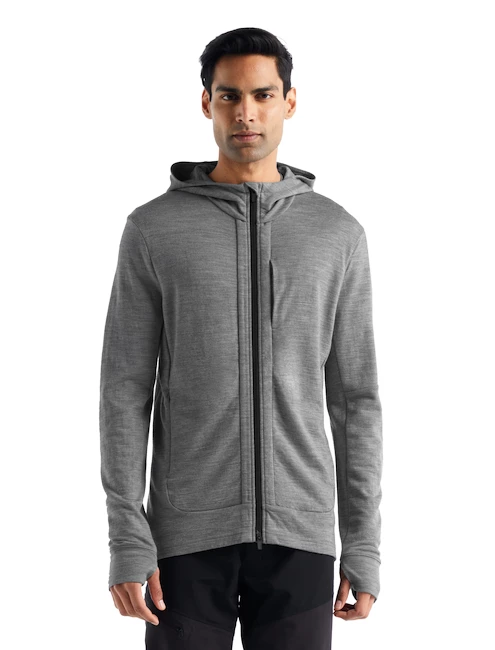 Pánská mikina Icebreaker  Quantum III LS Zip Hoodie Metro/Black