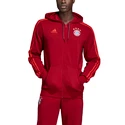 Pánská mikina na zip s kapucí adidas FC Bayern Mnichov červená