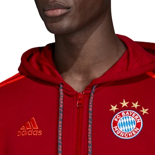 Pánská mikina na zip s kapucí adidas FC Bayern Mnichov červená