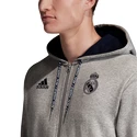 Pánská mikina na zip s kapucí adidas Real Madrid CF šedá