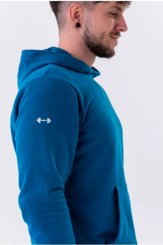 Pánská mikina Nebbia  Pull-over Hoodie with a Pouch Pocket 331 blue