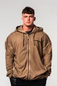 Pánská mikina Nebbia  Washed-off Zip Up Hoodie GYM BRO 362 Light Brown
