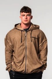Pánská mikina Nebbia Washed-off Zip Up Hoodie GYM BRO 362 Light Brown