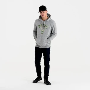 Pánská mikina s kapucí New Era NBA Remaining Teams Milwaukee Bucks Light Grey