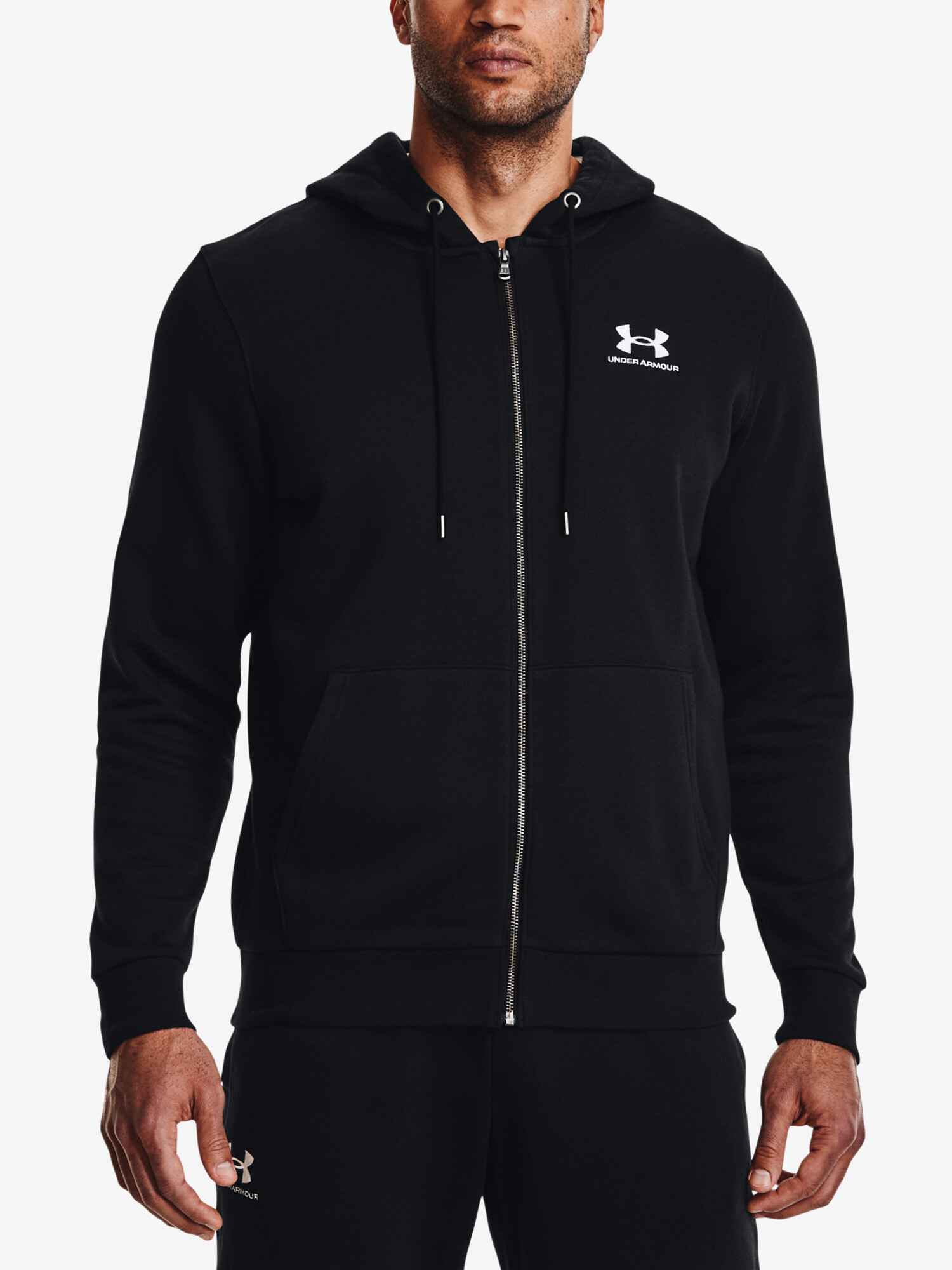 Product detail of Pánská mikina Under Armour  Essential Fleece FZ Hood-BLK XS
