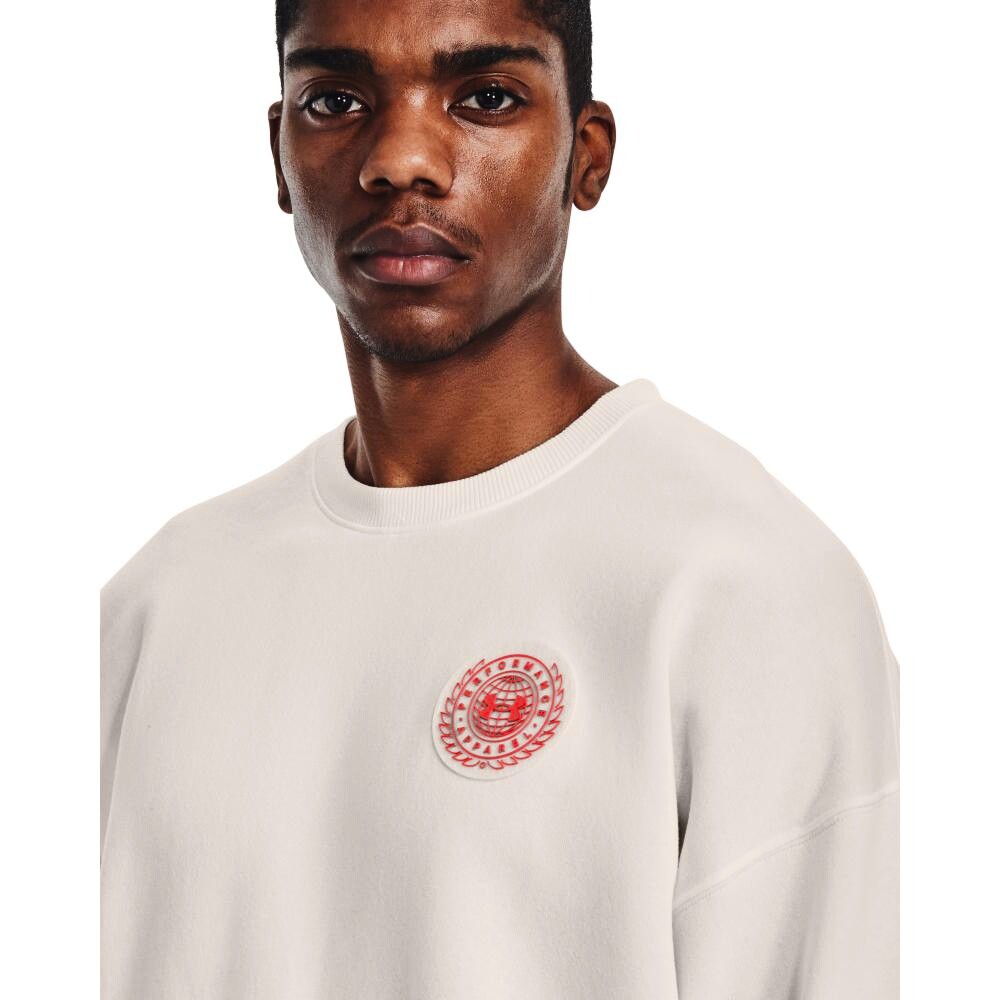 Pánská mikina Under Armour  RIVAL FLC ALMA MATER CREW white XL - thumb (1)