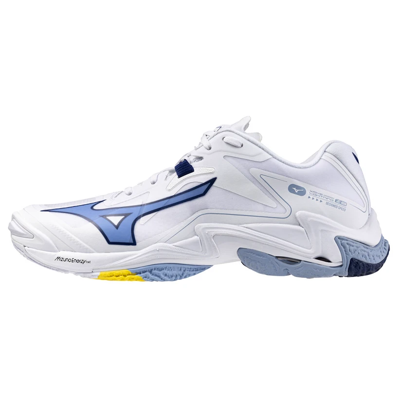 Pánská sálová obuv Mizuno  Wave Lightning Z8 White/Bellwether Blue