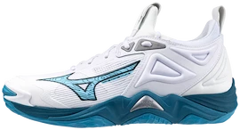 Pánská sálová obuv Mizuno WAVE MOMENTUM 3 White/Sailor Blue/Silver